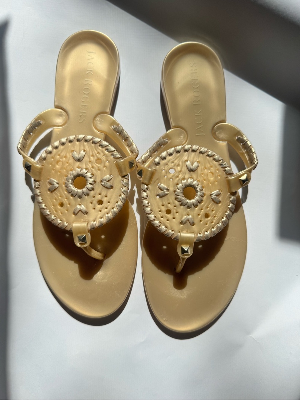 Jack Rogers Women’s Sandal — Gold Braided Medallion Slide